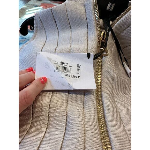 BALMAIN Sleeveless Zip Front Light Rose Minidress Size 10 (42) NWD - Picture 15 of 15